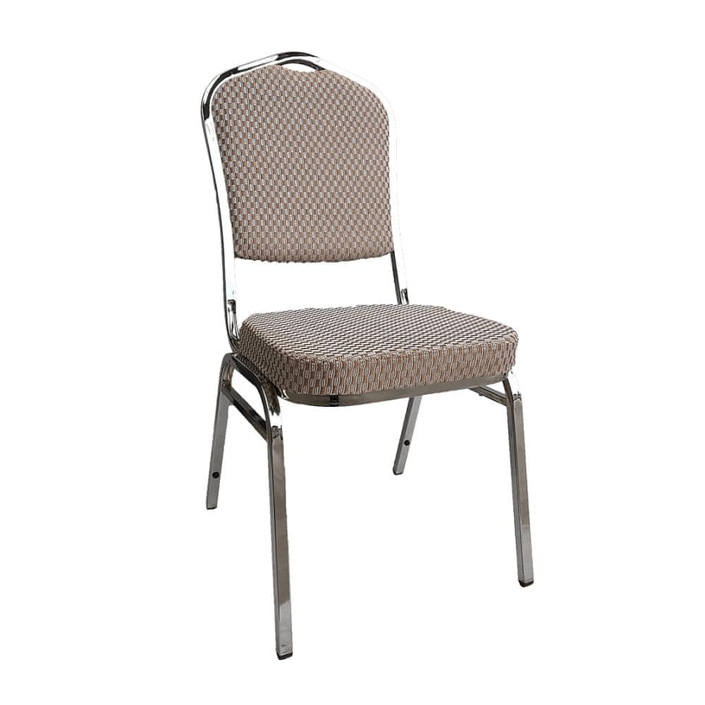 KONDELA Konferenčná stolička Zina 3 New - béžová / vzor / chróm